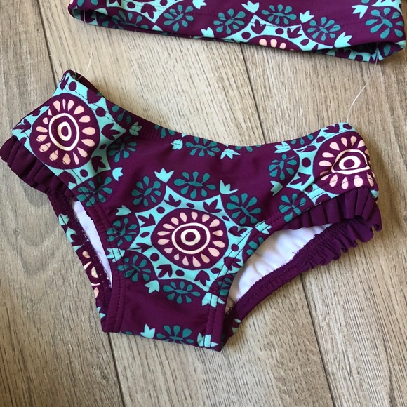Tea Collection baby two piece swimsuit purple 3/6m - Picture 3 of 4
